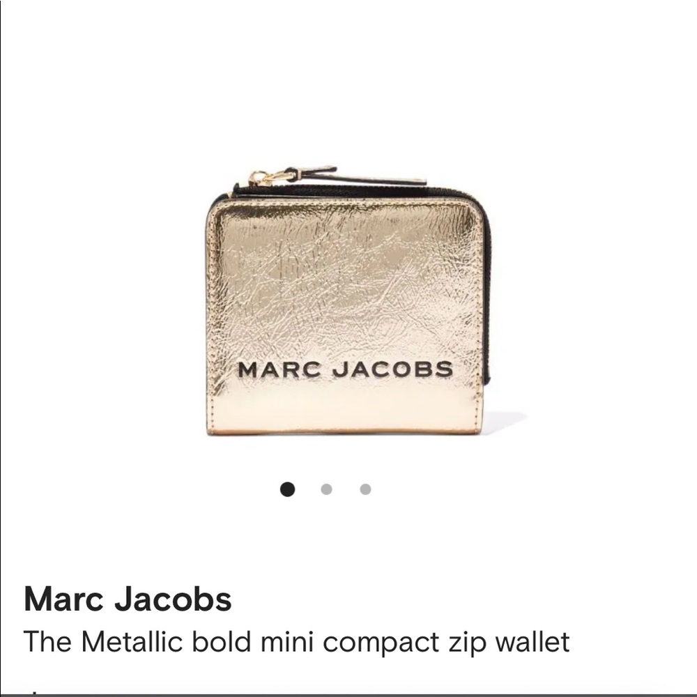 Marc Jacobs Metallic Bold Mini Compact Zip Wallet